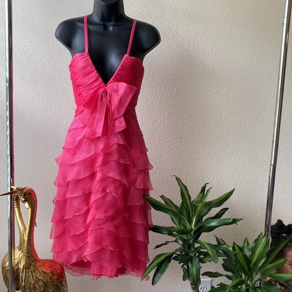 Pronovias Pink Ruffle Formal Dress - Picture 4 of 17